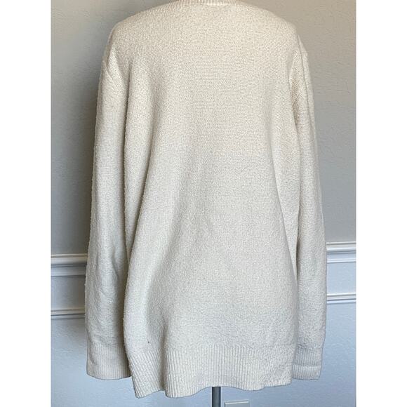 Ann Taylor Cream Sweater Pearl Cable Knit - Picture 5 of 6